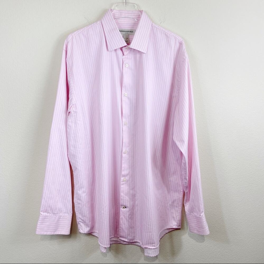 Banana Republic | Pink Striped Dress Shirt Sz XL
